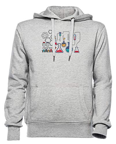 Rundi Chimica Uomo Donna Unisex Felpa con Cappuccio Pullover Grigio Dimensioni L - Women's Men's Unisex Hoodie Sweatshirt Grey