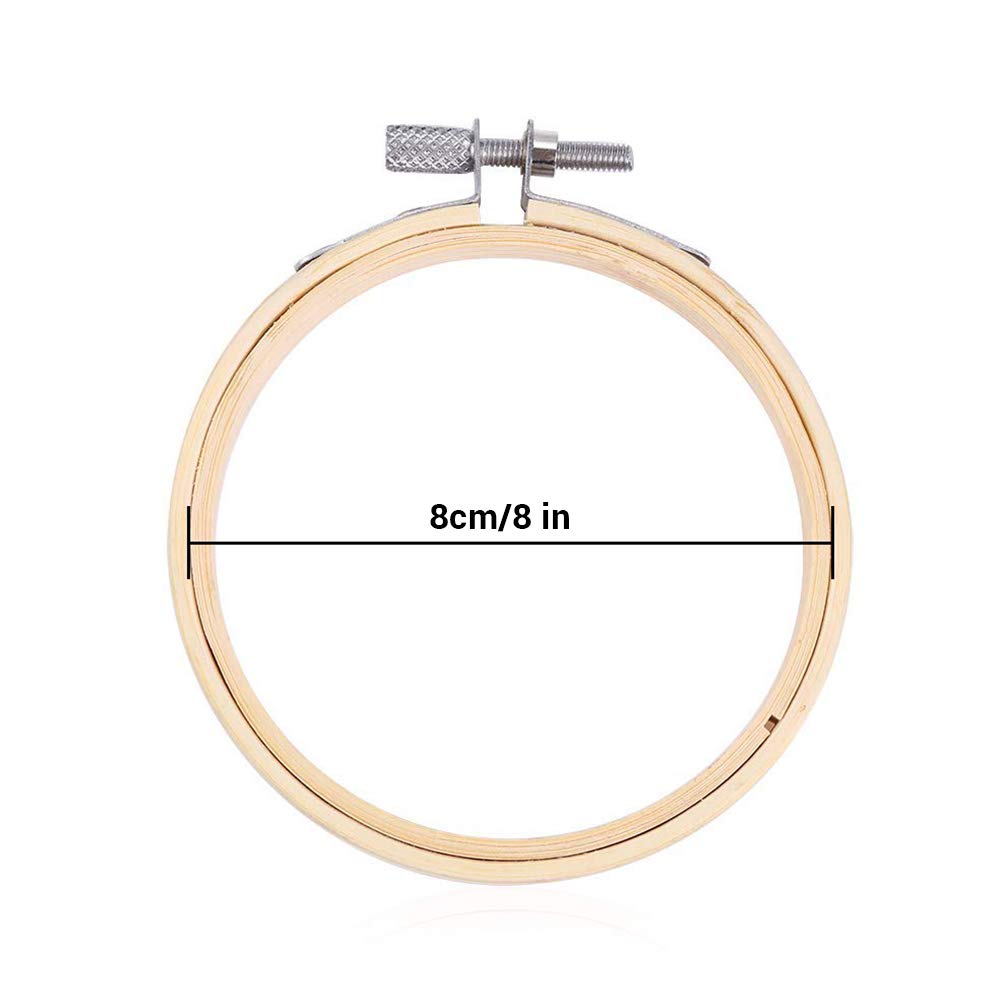 Lot De 12 Cercles à Broder En Bambou - Diamètre 13 Cm, Réglables, Pour Point De Croix, Broderie, Dentelle - 5