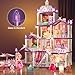 TASTIEN Princess Doll House, 4-Story Dollhouse with Glow in The Dark, Doll House Playset with 2 Dolls, 12 Play Areas, Fully Furniture & Accessories, Toys for 3 4 5 6 7 8 9Year Old Girls Gift, Purple