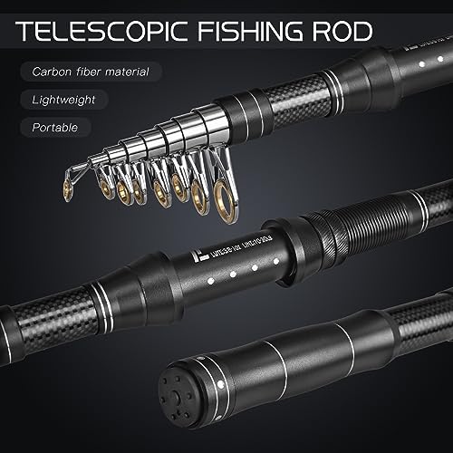 Eacam Fishing Rod and Reel Combos - Telescopic Fishing Pole with Spinning Reel Combo Kit Fishing Line Lures Hooks Set Fishing Accessories with Carry Bag 1.8M