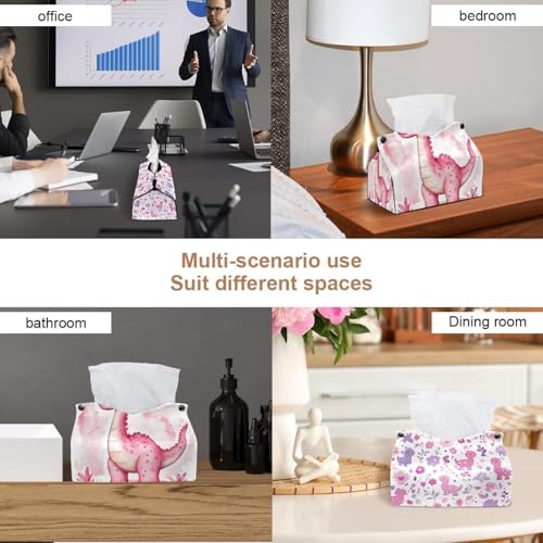 Boîte à mouchoirs en cuir lavable pour comptoir de coiffeuse propre - 7