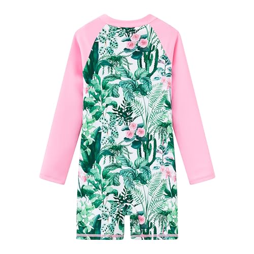 Girls Long Sleeve Rash Guard Swimsuits Zipper Bathing Suits2