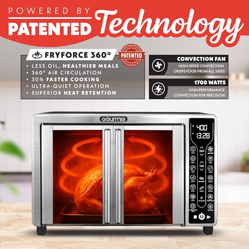 image for Gourmia French Door Air Fryer – 25 Qt Large Capacity Convection Oven