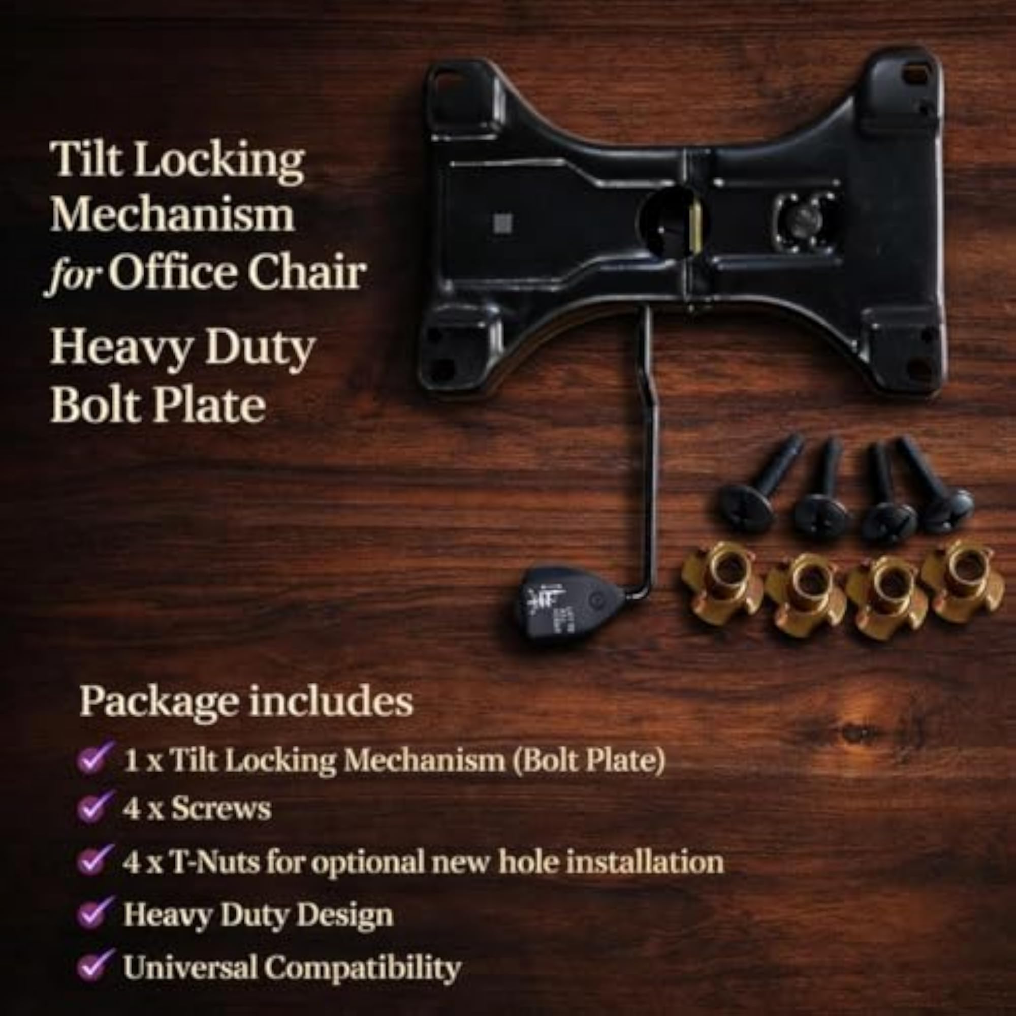 Universal Office Chair Tilt Lock Mechanism, Heavy Duty Replacement