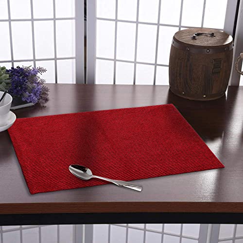 Image of Amazon Brand - Solimo Jute Table Placement - (Maroon, Set of 6 Pieces)