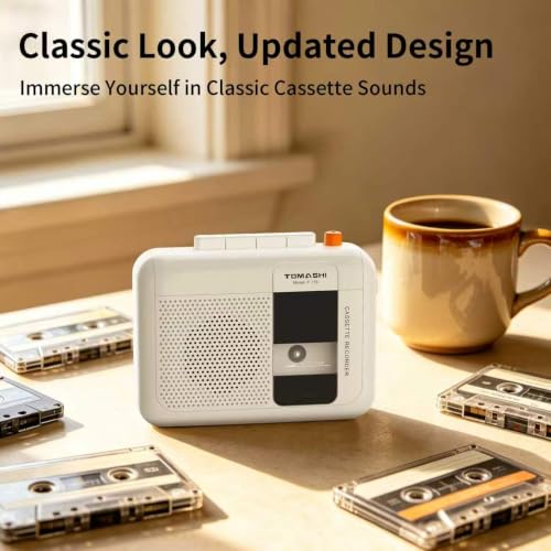 TOMASHI Portable Cassette Player, Tape Recorder, with Build in Microphone/Speaker/Headphone Jack. Fast Forward, Fast Rewind, Auto-Stop by TOMASHI - Image 6