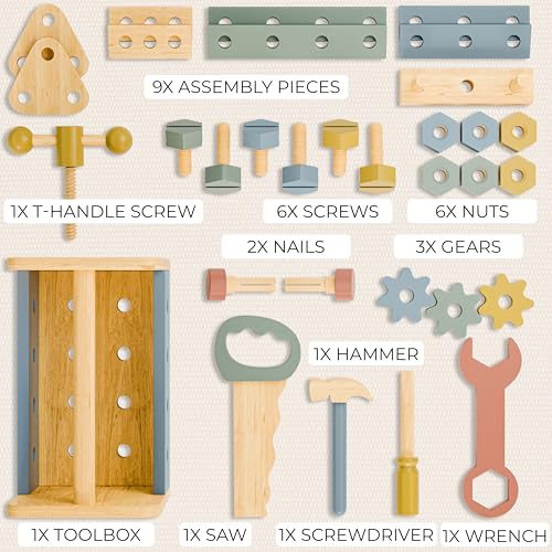 Durable Wooden Tool Set for Toddlers