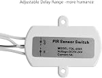 PIR Motion Sensor Switch for LED Strip, Mini Infrared Human Body Detection Adjustable Delay and Light Sensing for Cabinet Closet Hallway Lighting 5-24V USB Interface Black