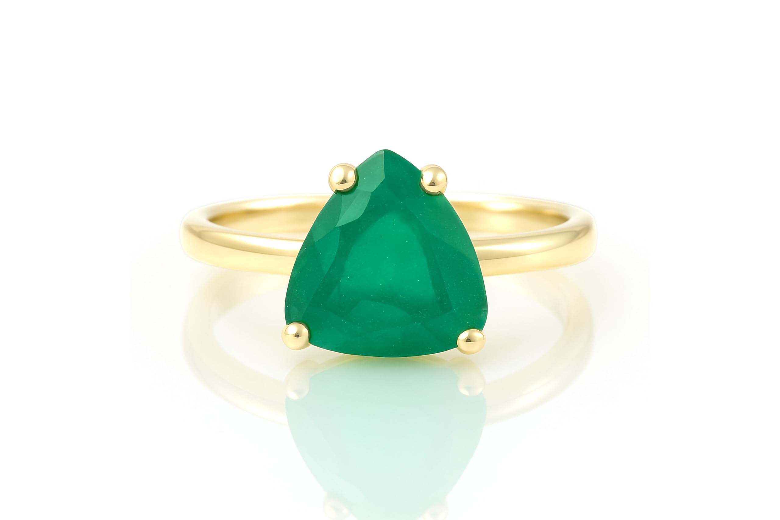 Anello di Onice per Tutti i Giorni - Gioielli Semplici da Donna Fatti a Mano - Anello di Classe Oro Rosa - Regali per Moglie, Mamma, Fidanzata - Anello con Pietra Solitaria per Tutte le Occasioni