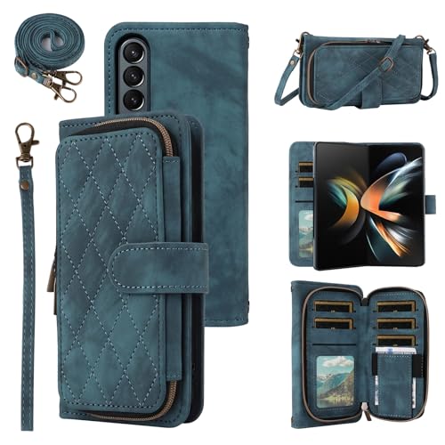 Étui portefeuille avec bandoulière Samsung Z Fold 4 antichoc et zippé
