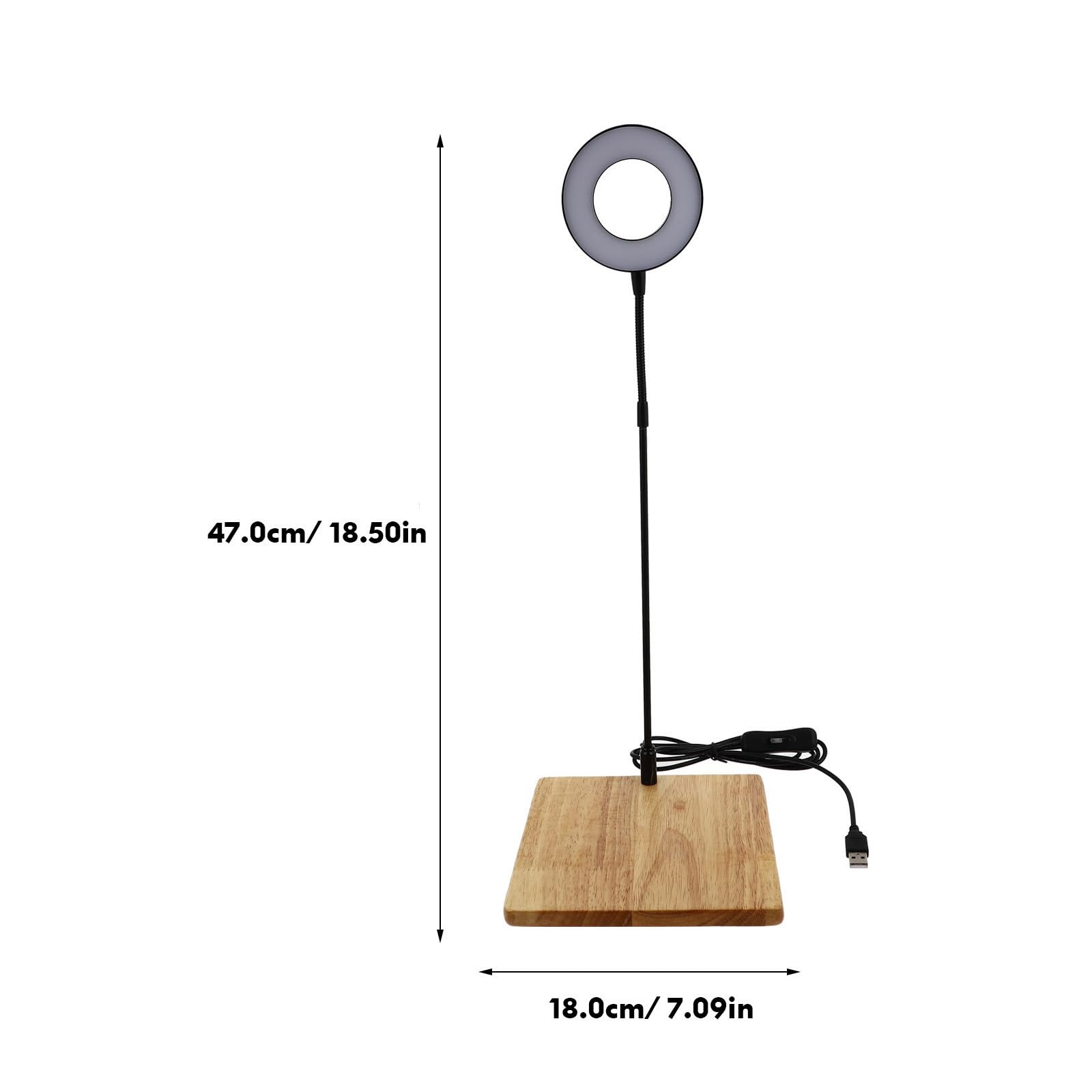 GALPADA Lámpara LED para Plantas de Acuario Madera y Aleación de Aluminio, Luz Segura para Peces Tropicales en Casa, Efecto de Iluminación Óptimo y Fácil de Mover