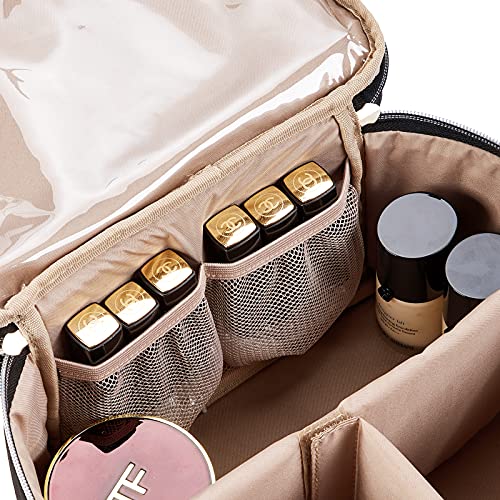 BELALIFE-Double-Layer-Makeup-Bag-for-Travel-Portable-Cosmetic-Organizer-for-Brushes-Sets-Large-Toiletry-Holder-with-Straps-Pink