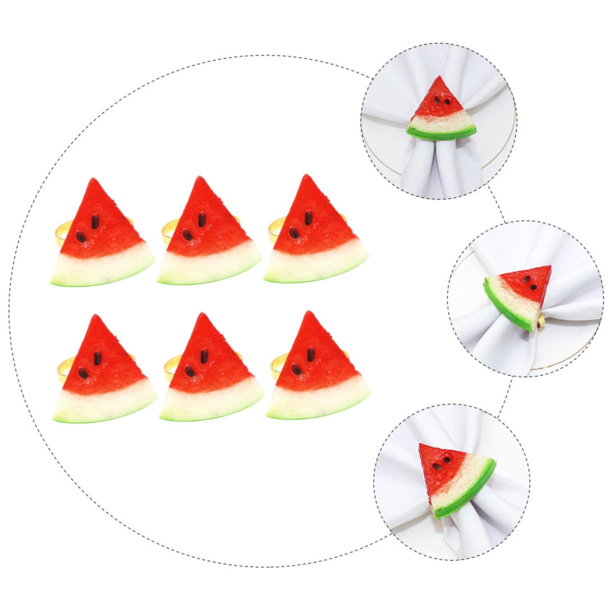 Alipis 12stücke Wassermelonen-Napkin Dekorative Serviettenringe Für Hochzeiten Partys Und Familienessen Leicht Und Einfach Zu Reinigen
