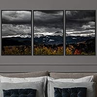 3 Piece Framed Canvas Wall Art Mountain Top Landscape Canvas Prints Home Artwork Decoration for Living Room,Bedroom - 16