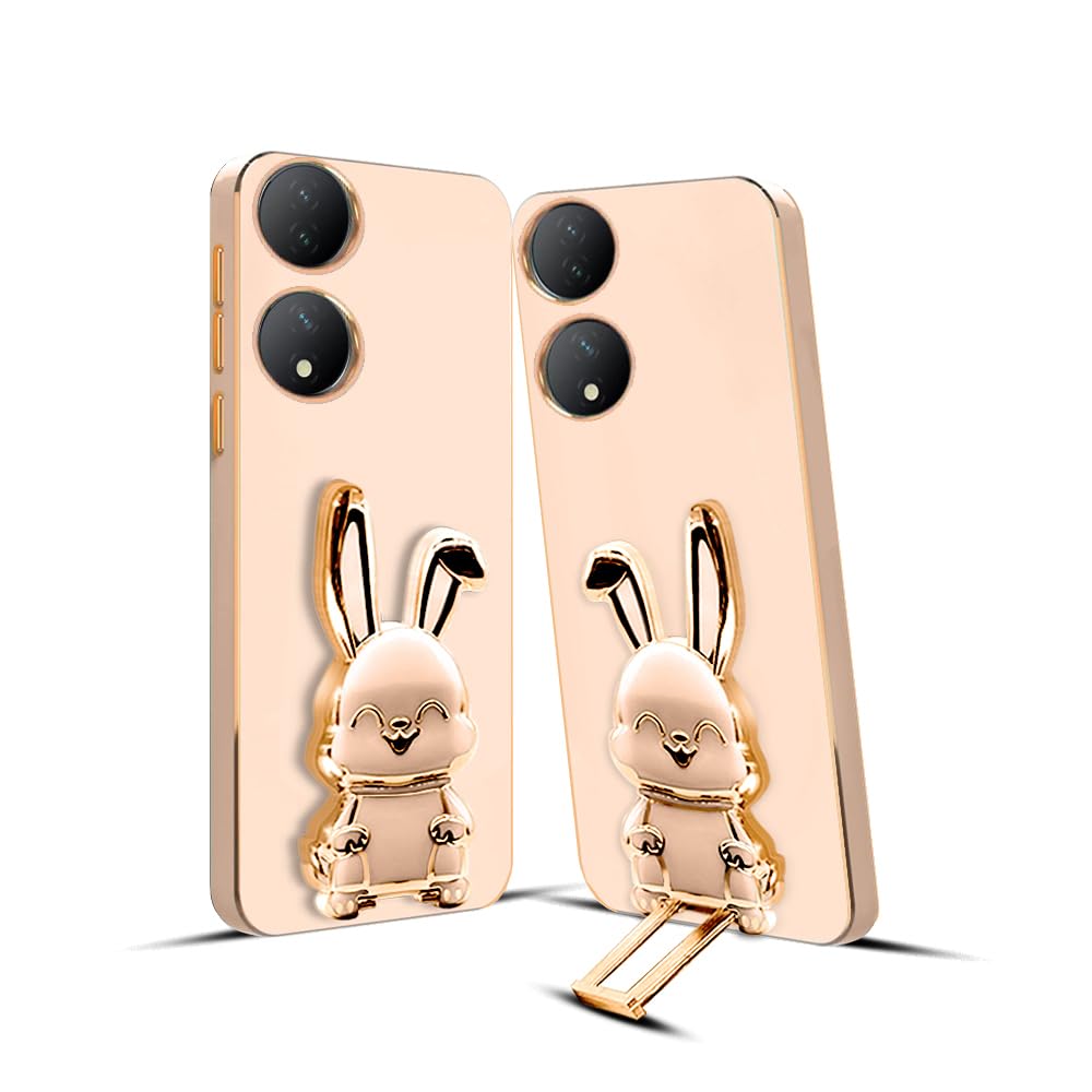 KARWAN®️ 3D Bunny with Folding Stand Back Cover Case Compatible for Vivo Y100 | Slim electroplated case | Stand case | Soft TPU | Space Astro Theme | Camera Protection-Pink (B0CGNYBFDR) Amazon Price History, Amazon Price Tracker