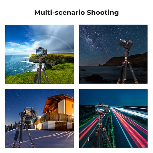 K&F Concept 60 inch Carbon Fiber Camera Tripod,Super