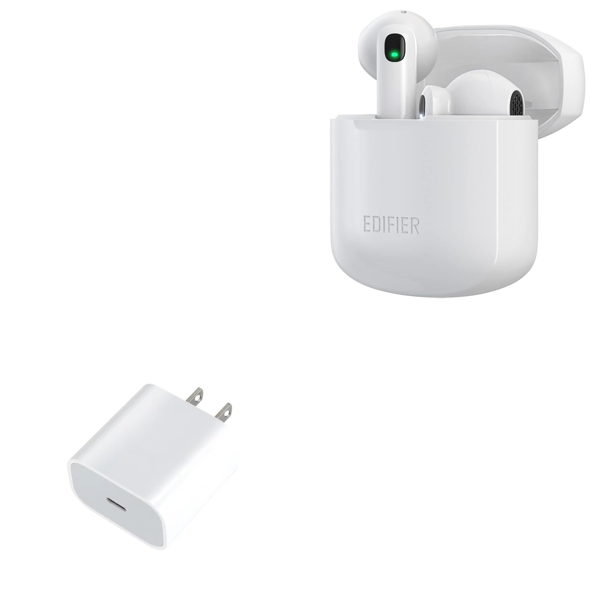 BoxWave Charger Compatible with Edifier W200T Mini - PD GAN miniCube (30W), 30W Tiny PD GAN Type-C Wall Charger - Winter White