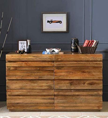 Shilpi Solid Sheesham Wood Chest of 6 Drawer Side Board Cabinet with Drawers for Living Room (Brown)