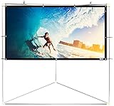 Pyle 72' Outdoor Portable Matt White Theater TV Projector Screen w/ Triangle Stand - 72 inch, 16:9, 1.15 Gain Full HD Projection for Movie / Cinema / Video / Film Showing outside Home - PRJTPOTS71