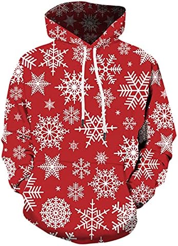 OCCOKO Sudadera de Forro Polar con Capucha de Manga Larga con Estampado Hombre(Disponible en Tallas Grandes)