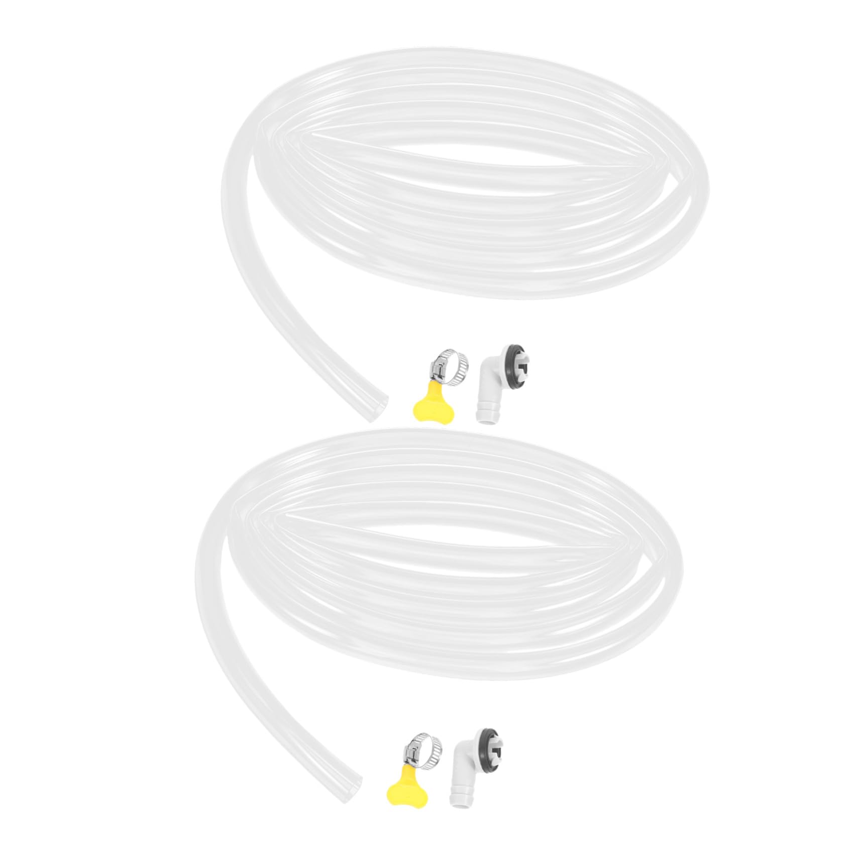 OUNONA Kit di Scarico Condizionatore con Tubo Scarico Condensa Flessibile in Pvc e Connettore in Plastico, Facile Installazione per Vacanze Estive, 2 Set per Aria Condizionata