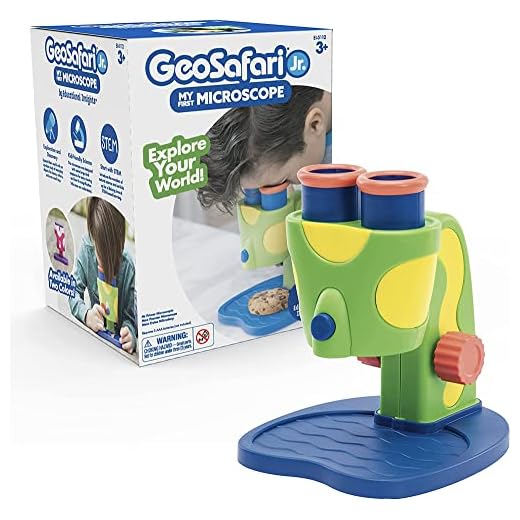 Educational Insights GeoSafari Jr. My First Microscope, Extra-Large Dual Eyepieces, Preschool STEM Toy, Ages 3+