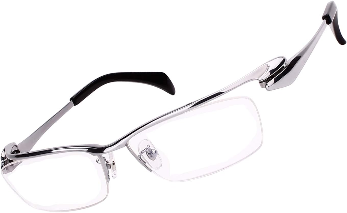 Agstum Luxury Titanium Semi Rimless Business Glasses Frame Eyeglasses Clear Lens Ag1153-silver