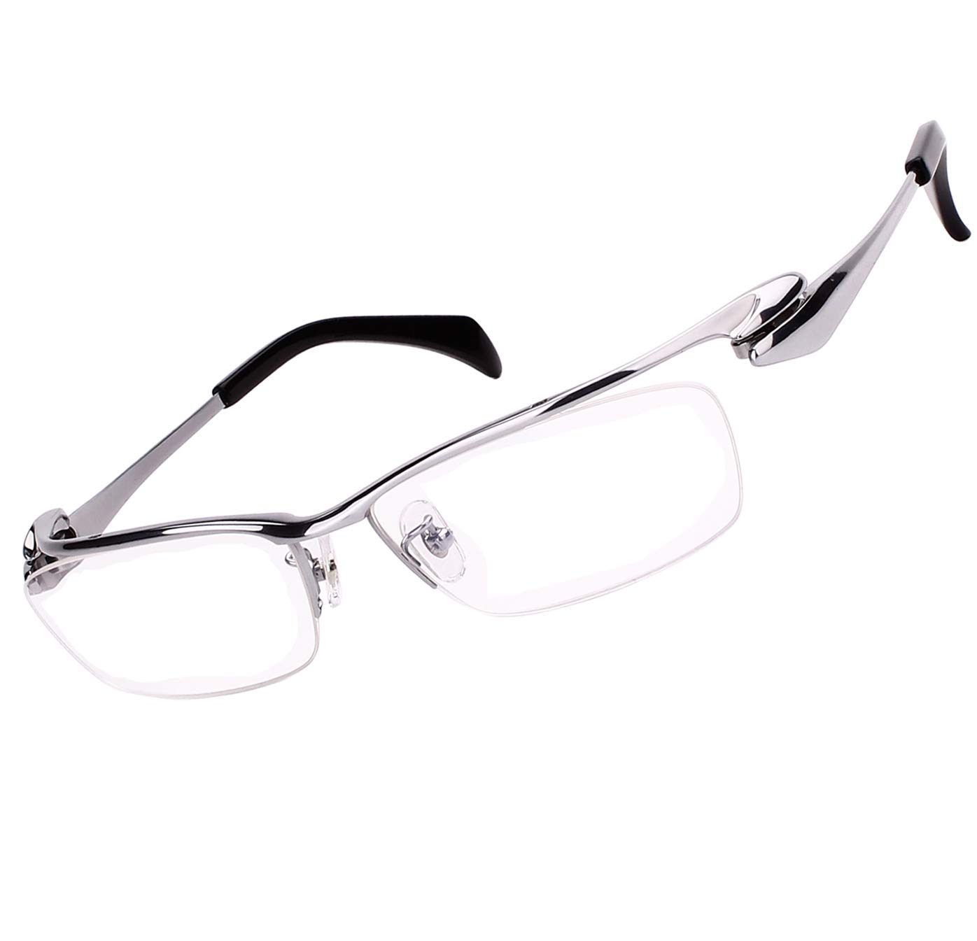 Agstum Luxury Titanium Semi Rimless Business Glasses Frame Eyeglasses Clear Lens