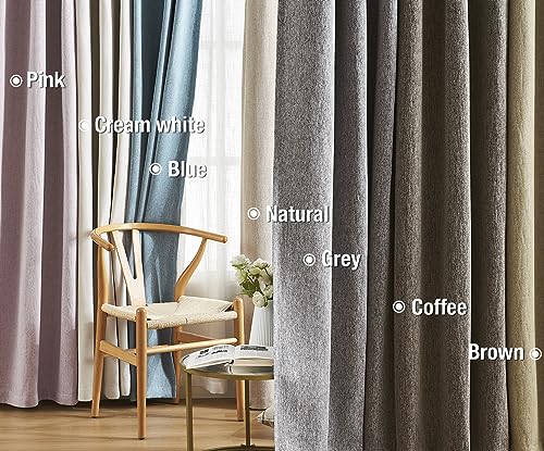 Treatmentex Brown Linen Full Blackout Curtains for Bedroom Thermal Insulated Energy Saving Window Panels Farmhouse Burlap Texture Drapes for Living Room 2 Panels Set Grommet Top 40"x 84"x2 by Treatmentex - Image 7