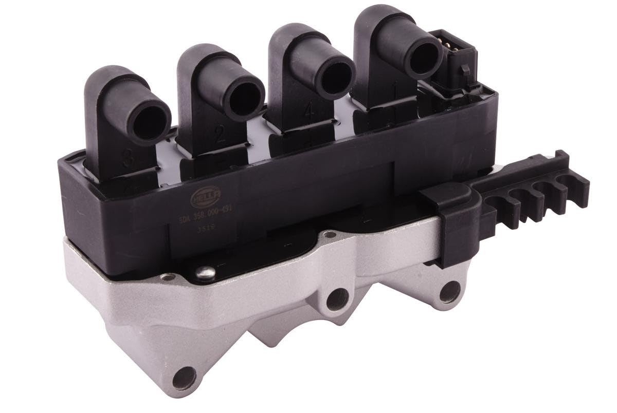 HELLA 5DA 358 000-491 Bobina d'accensione, 12V, 3a... poli, Bobina d'accensione blocco, avvitato
