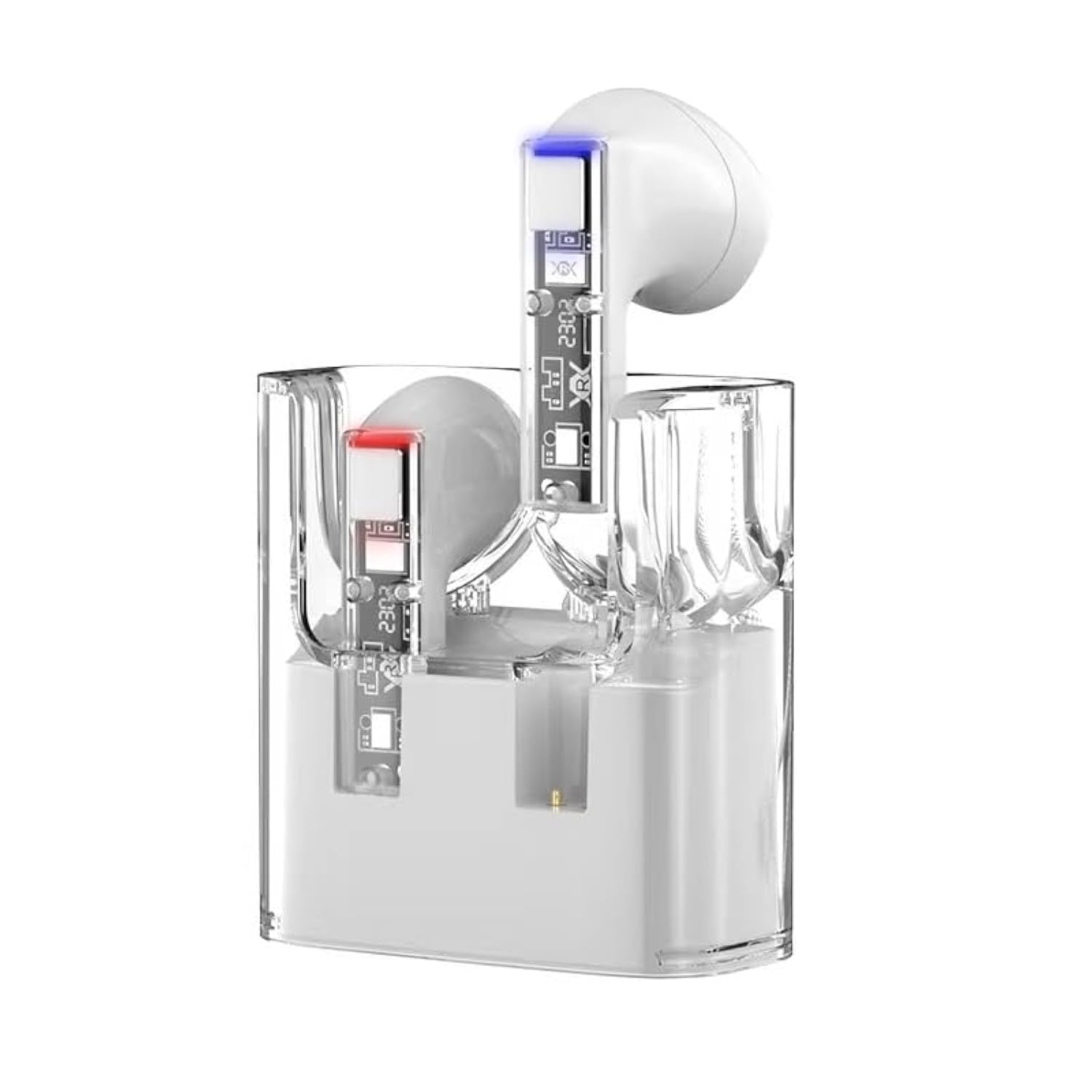 Trands TWS-T1 Glassy Series Wireless Earbuds, Silver