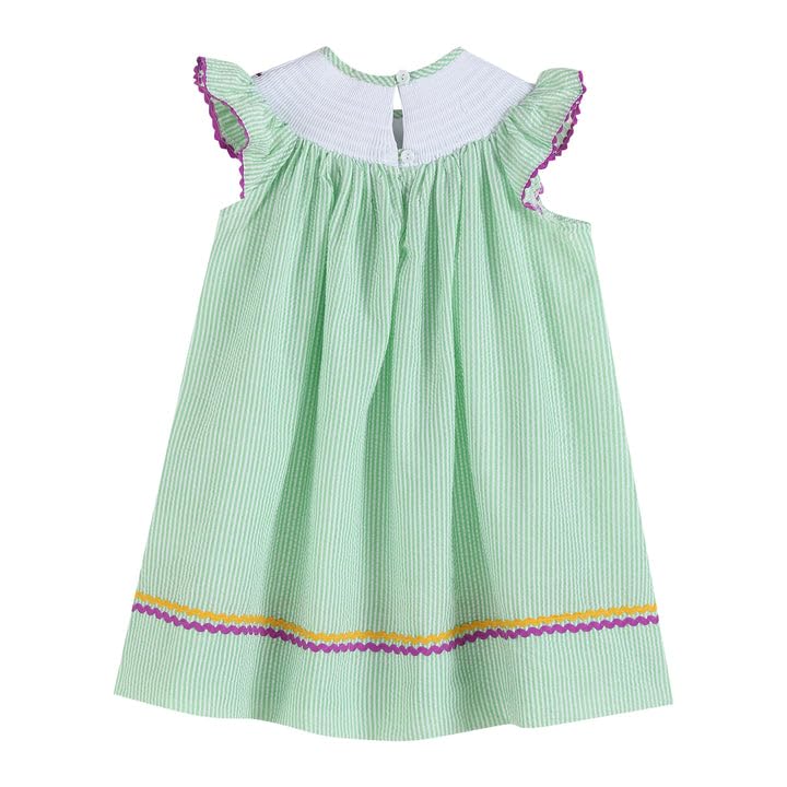 Baby and Girls Smocked Mardi Gras Bishop Dress2