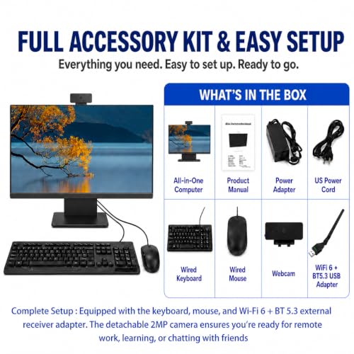Image of 27 inch All-in-One Desktop Computer, i5 CPU Up to 3.4 GHz, 16GB RAM, 512GB SSD