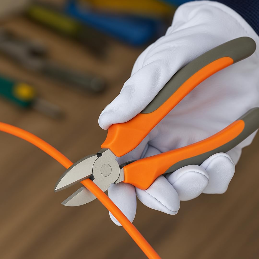 PARENCE.- Troncese laterali da 8'' (205 mm) - CrV cromo Acciaio Vanadio - Impugnature in gomma antiscivolo - Utensili domestici, elettricisti e riparazioni