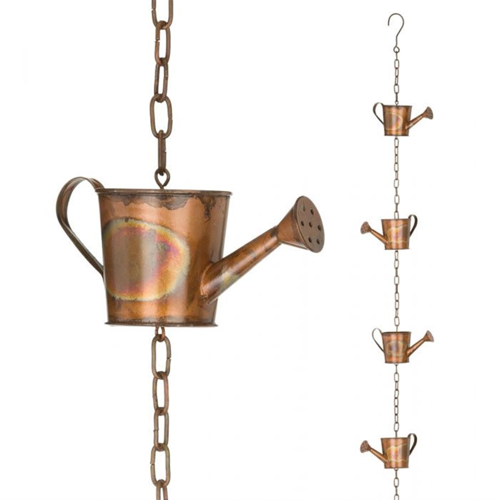 Generisch Regenkette, Eisenregenketten, Regenkette for Dachrinnen, Regenfänger for Fallrohr, Dicke Blumenbecher aus Metall, dekorativ for den Garten(300cm/118in)