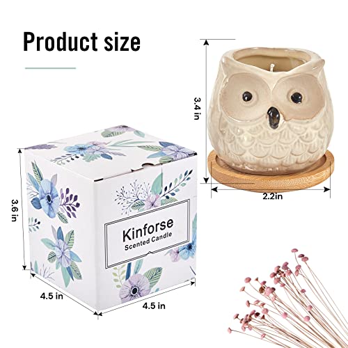 Kinforse Scented Candles Gifts For Women, Birthday Presents For Women,Owl Gifts For Women Sweet Orange Candle, Best Friend Unique Happy Birthday Bath Candle Set Gift Ideas With Marbling Gift Box…… #TOP4