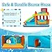 FBSPORT Inflatable Bounce House Water Slide, Bounce House for Kids with Toy Market Stand Splash Pool Bouncer Climbing Wall Water Gun Ball Dart, Bouncy Castle W/620W Blower for Outdoor Indoor, Red