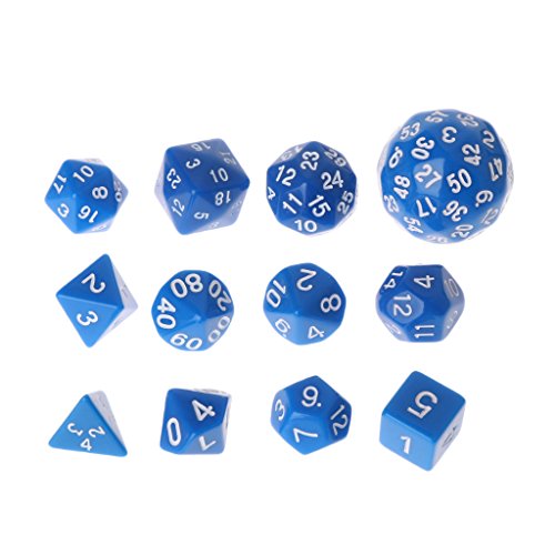 Exing Dados Poliedricos,12pcs / Set Multi-Sided Polyhedral Dados D4 D6 D8 D10 D12 D20 D24 D30 D60 Dungeons