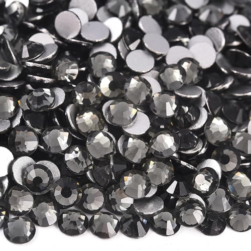 Image of 1440Pieces SS10 /2.7-2.9mm Flat Back Crystal Rhinestones Round Gems for Nail Art,Black Diamond