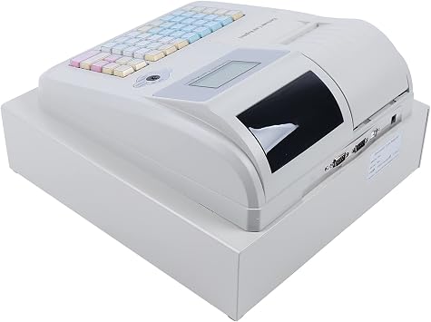 Electronic Cash Registers, POS System Cash Register with 48 Keys, LED Display 58mm Receipt Printer and Cash Drawer, Cash Register Drawer Box, Cash Register for Small Businesses Retail Restaurant (A)