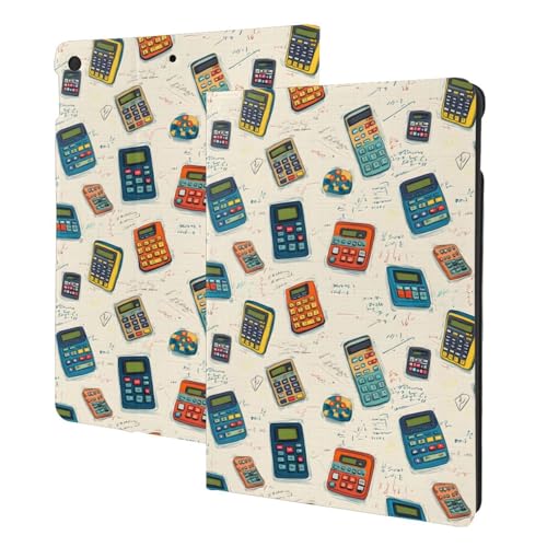 Housse iPad 10.2 motif calculatrice rétro cool veille/réveil automatique intelligente