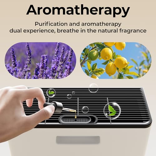 Image of Air Purifiers for Home Pets Up to 2200Ft Pre-Filter Washable, Ivory