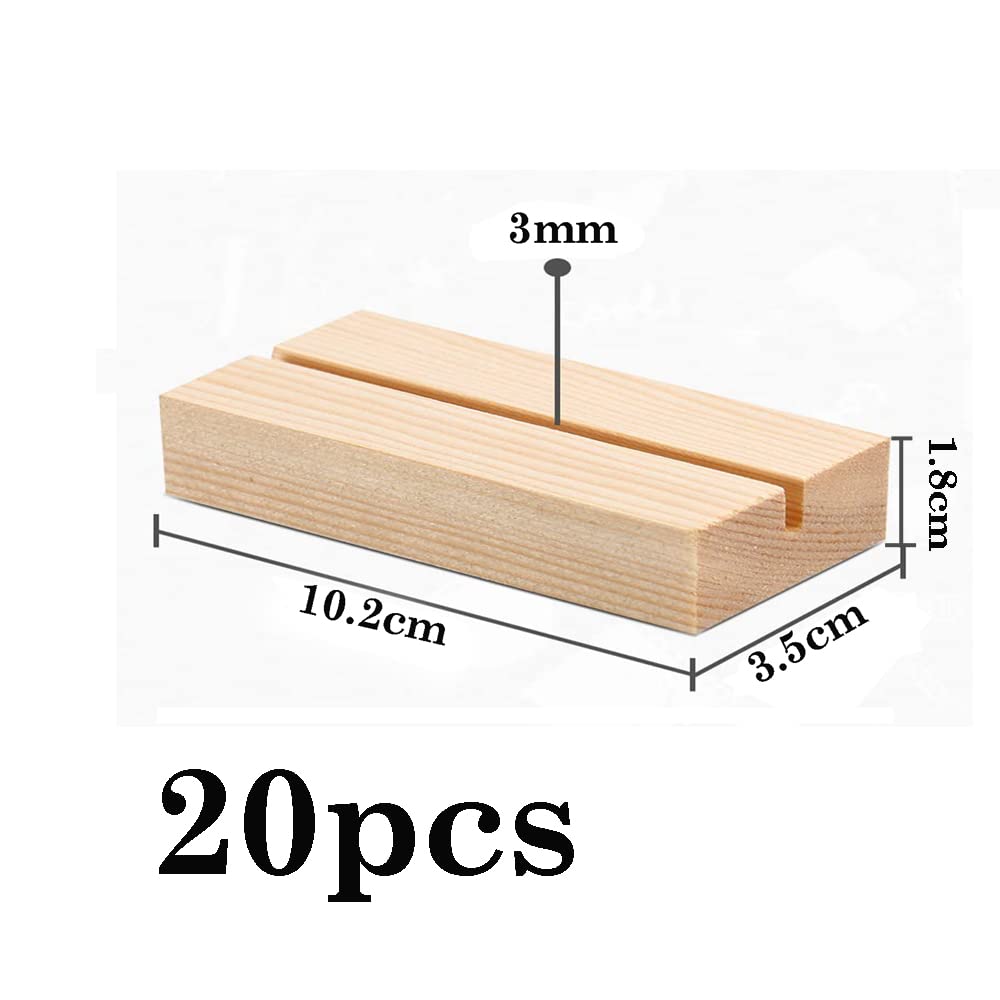 20pz 10.2CM Segnaposto Legno Supporto Numero Posto Foto Titolare Memo Holder Decorazione Tavolo per Matrimonio Cafe Bar Ufficio Festa Natale