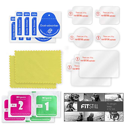 [2 Pack] Tempered Glass Screen Protector Film For Dji Osmo Action Camera | 2Pcs Front And Back Screen Protector + 2Pcs Lens Film Foil | For Dji Osmo Action Camera Accessory, Bubble Free #TOP6