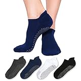 Newk Yoga Non Slip Non Skid Socks for Women and Men– 4 Pack Pilates Yoga Grip Socks