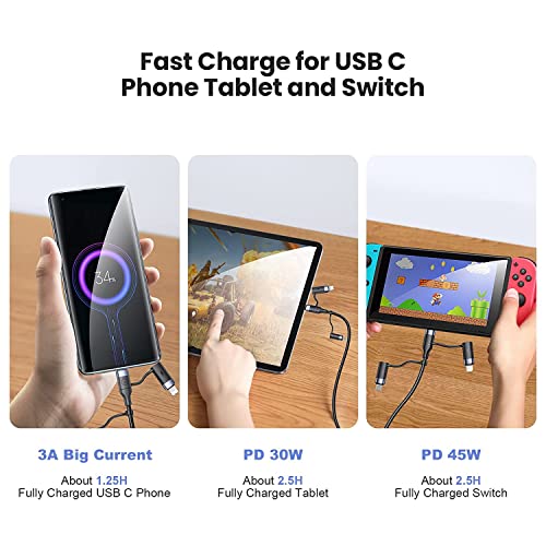 Image of INICIO Multi 5 in 1 PD Fast Charging Cable USB C /A to 60W Type C / 18W Micro / 20W iOS for MacBook iPad Pro Air iPhone 15 14 13 XPS Spectre Envy Galaxy S24 S23 Ultra Redmi Note Pixel 7 8 etc