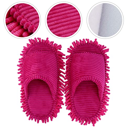 1 Pair Slippers Winter Warm Lazy Mop Shoes Sweeper Mop Women Socks Washable Cleaning Lazy Mop Slipper Foot Zapatilla De Mujer Floor Cleaning Shoes Indoor Duster Miss Polar Fleece2