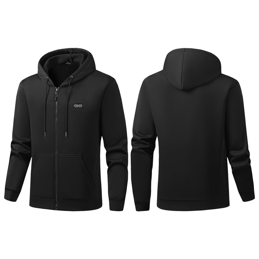 Giacca Riscaldata per Uomo E Donna, 17 Zone, Felpa con Cappuccio Riscaldabile Ricaricabile Tramite USB