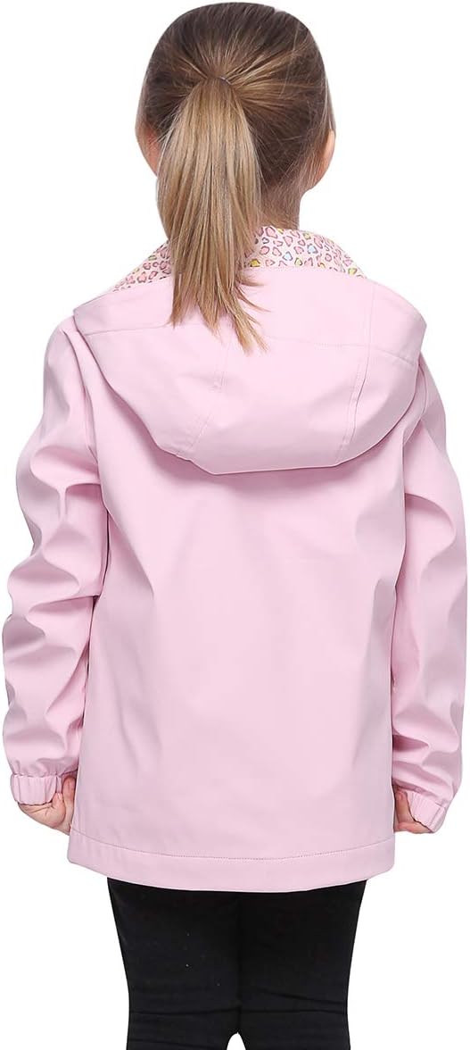 Rokka&Rolla Girls' Rain Jacket Waterproof Rubber Slicker Toddler Raincoat for Little Girls 2T-12 - Image 4
