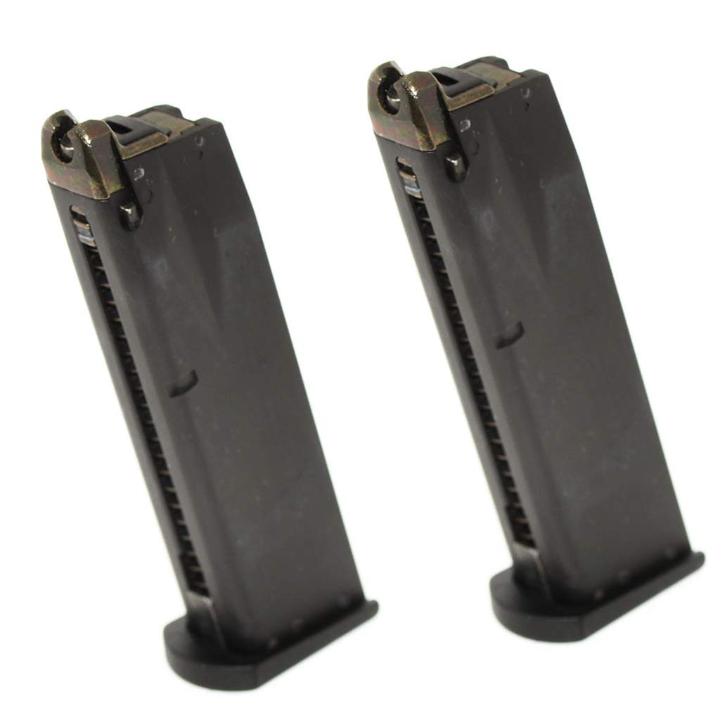 Airsoft Softair Parts 2pcs 24rd Gas Mag Magazin für M9 Serie GBB Pistole Schwarz